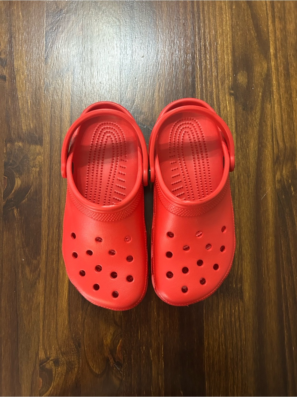 CROCS Classic Red Women's Slip-On Clogs with Heel Strap